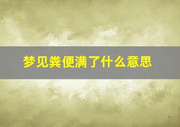 梦见粪便满了什么意思