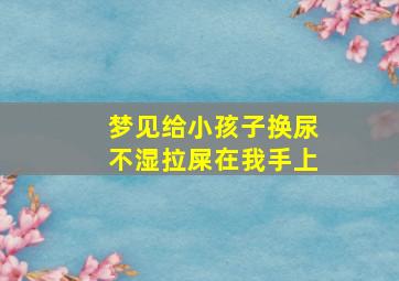 梦见给小孩子换尿不湿拉屎在我手上