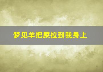 梦见羊把屎拉到我身上