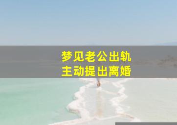 梦见老公出轨主动提出离婚