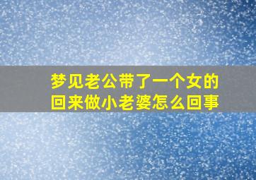 梦见老公带了一个女的回来做小老婆怎么回事