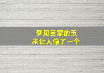 梦见自家的玉米让人偷了一个