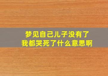 梦见自己儿子没有了我都哭死了什么意思啊