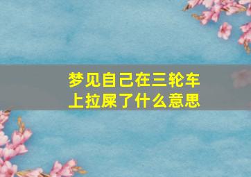 梦见自己在三轮车上拉屎了什么意思