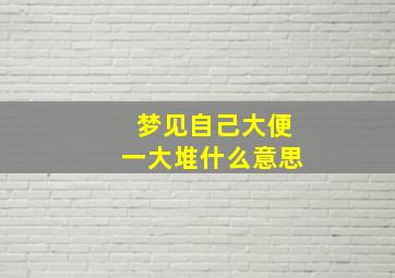 梦见自己大便一大堆什么意思