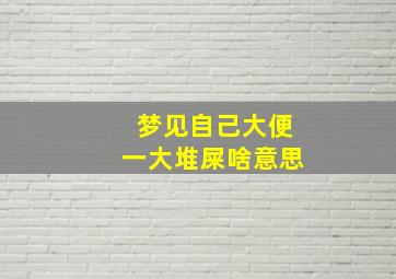 梦见自己大便一大堆屎啥意思