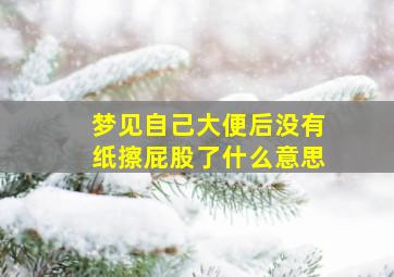 梦见自己大便后没有纸擦屁股了什么意思