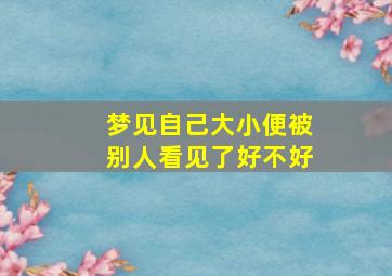 梦见自己大小便被别人看见了好不好