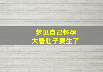 梦见自己怀孕大着肚子要生了