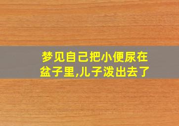 梦见自己把小便尿在盆子里,儿子泼出去了