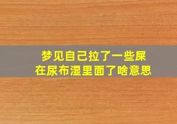 梦见自己拉了一些屎在尿布湿里面了啥意思