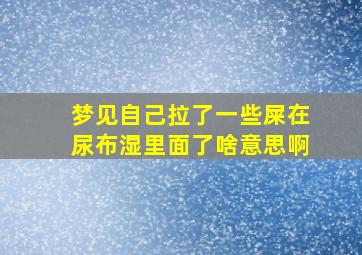 梦见自己拉了一些屎在尿布湿里面了啥意思啊