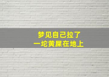 梦见自己拉了一坨黄屎在地上