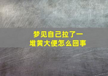 梦见自己拉了一堆黄大便怎么回事