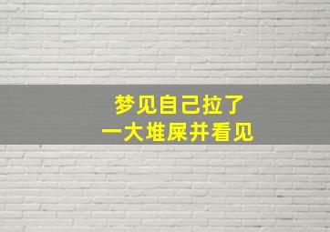 梦见自己拉了一大堆屎并看见