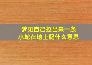 梦见自己拉出来一条小蛇在地上爬什么意思