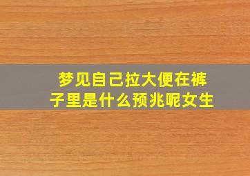 梦见自己拉大便在裤子里是什么预兆呢女生