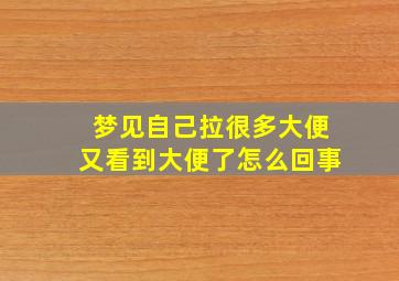 梦见自己拉很多大便又看到大便了怎么回事