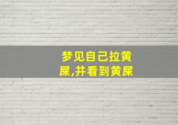 梦见自己拉黄屎,并看到黄屎