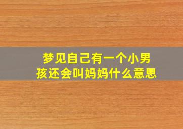 梦见自己有一个小男孩还会叫妈妈什么意思