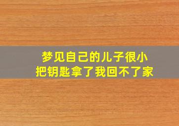 梦见自己的儿子很小把钥匙拿了我回不了家