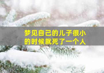 梦见自己的儿子很小的时候就死了一个人