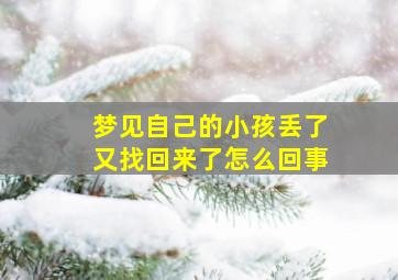 梦见自己的小孩丢了又找回来了怎么回事