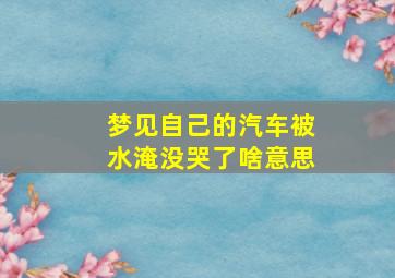 梦见自己的汽车被水淹没哭了啥意思