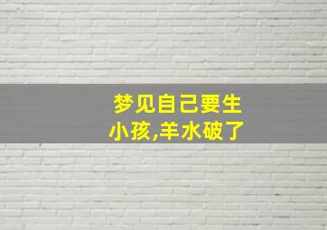 梦见自己要生小孩,羊水破了