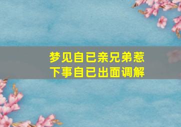 梦见自已亲兄弟惹下事自已出面调解