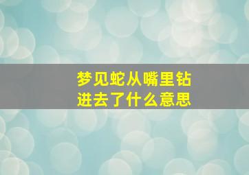 梦见蛇从嘴里钻进去了什么意思