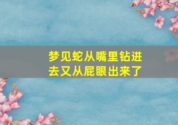 梦见蛇从嘴里钻进去又从屁眼出来了