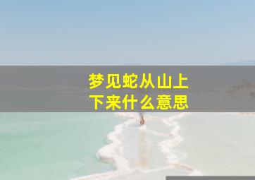 梦见蛇从山上下来什么意思