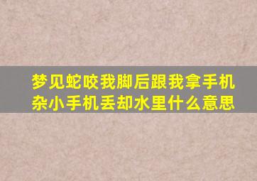 梦见蛇咬我脚后跟我拿手机杂小手机丢却水里什么意思