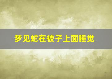 梦见蛇在被子上面睡觉