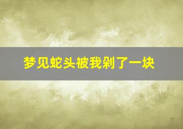 梦见蛇头被我剁了一块