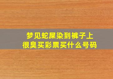 梦见蛇屎染到裤子上很臭买彩票买什么号码