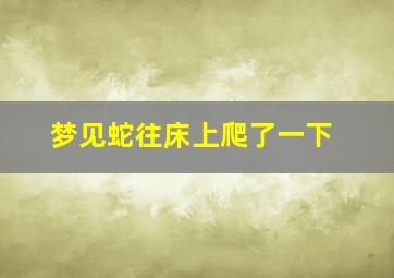 梦见蛇往床上爬了一下