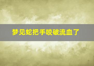 梦见蛇把手咬破流血了