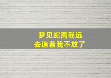 梦见蛇离我远去追着我不放了