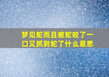 梦见蛇而且被蛇咬了一口又抓到蛇了什么意思