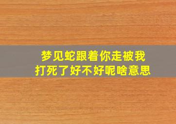 梦见蛇跟着你走被我打死了好不好呢啥意思