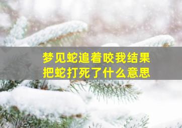 梦见蛇追着咬我结果把蛇打死了什么意思