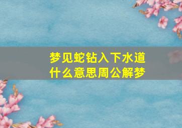 梦见蛇钻入下水道什么意思周公解梦