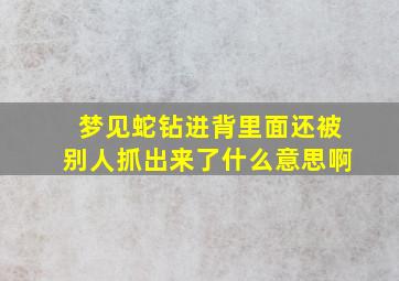 梦见蛇钻进背里面还被别人抓出来了什么意思啊