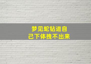 梦见蛇钻进自己下体拽不出来