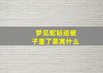 梦见蛇钻进被子里了意寓什么