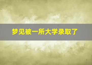 梦见被一所大学录取了