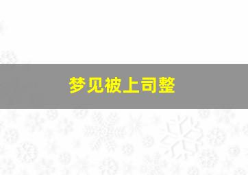 梦见被上司整