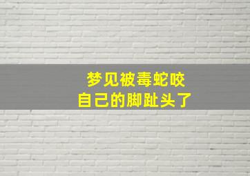 梦见被毒蛇咬自己的脚趾头了